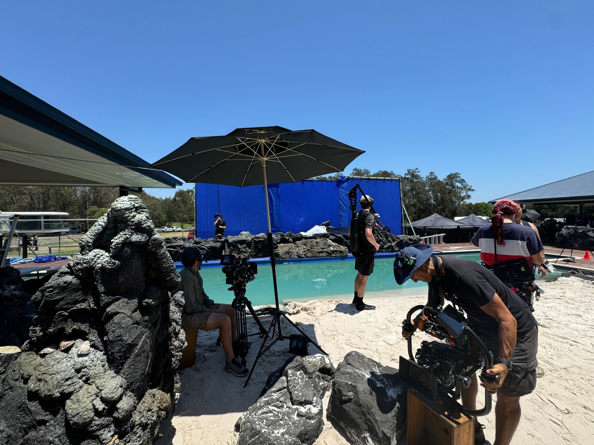 Lagoon set — on location